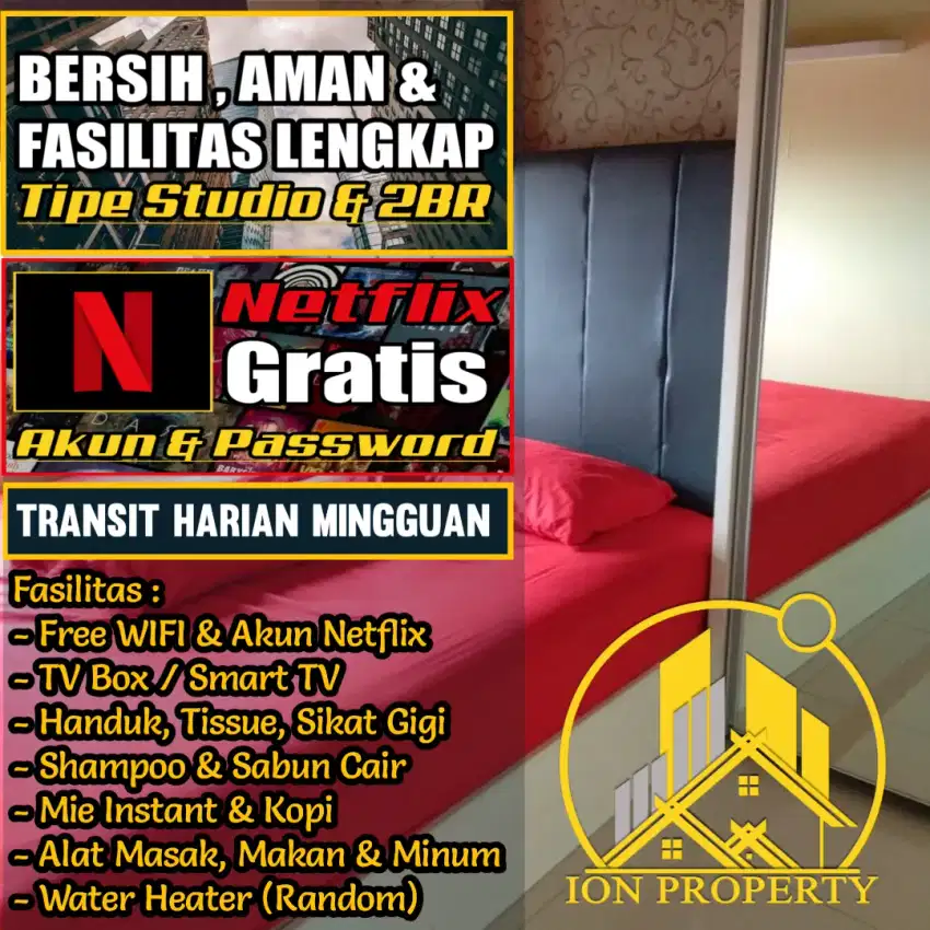 ADA NETFLIX 2KAMAR PAKET MALAM SEWA APART GREEN PRAMUKA GRAND PRAMUKA