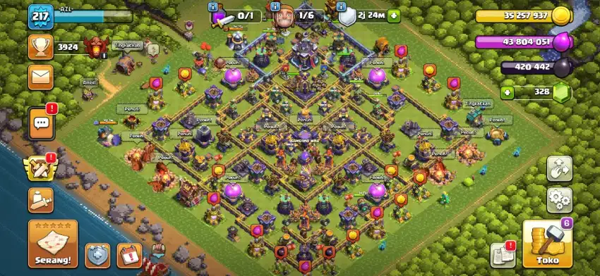 AKUN COC TH15 MAX BERLATAR SKIN