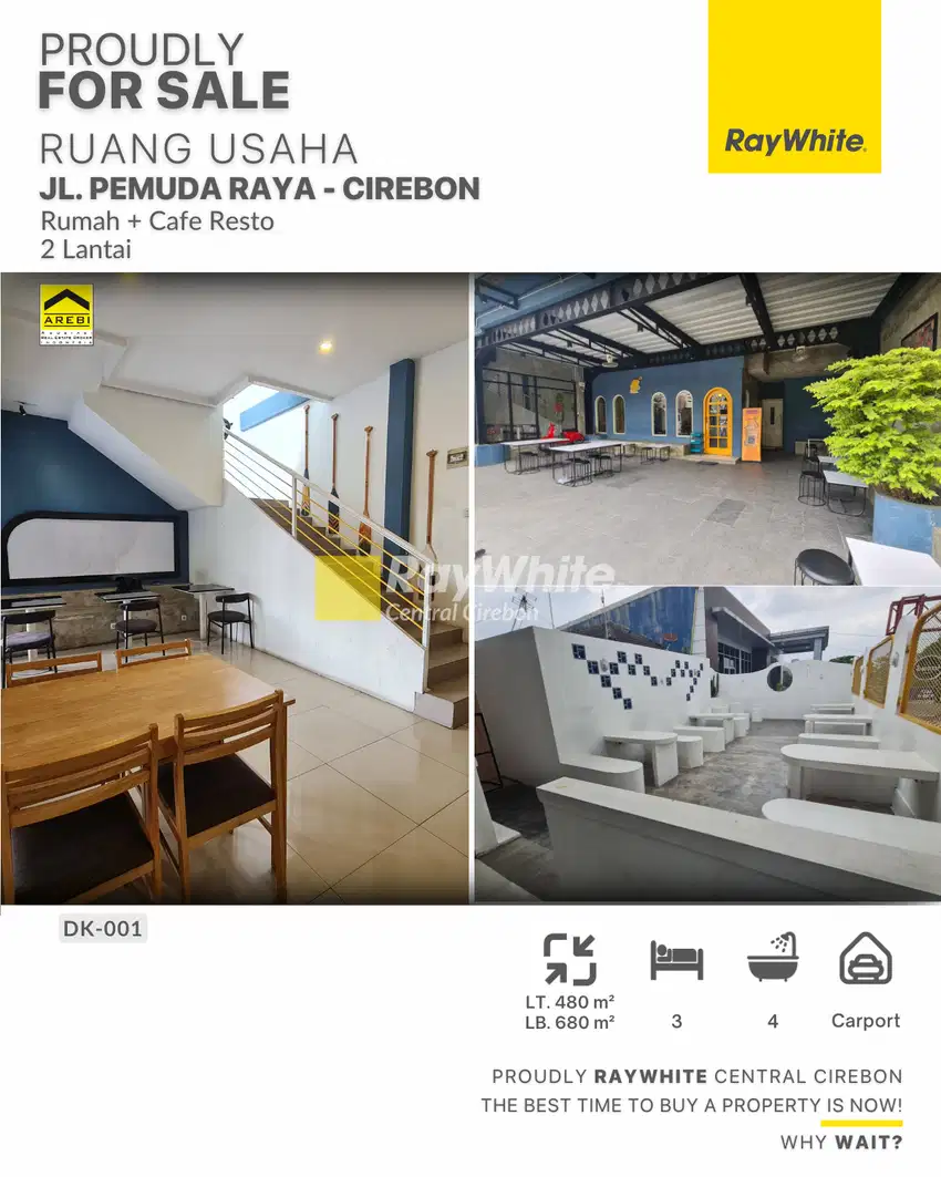 Dijual Rumah + Coffe Shop di Jl. Pemuda Raya, Cirebon