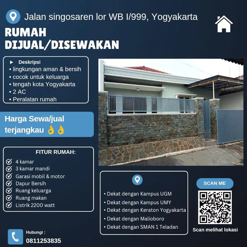 Kontrakan Rumah di Wirobrajan Kota Yogyakarta Pusat Kota