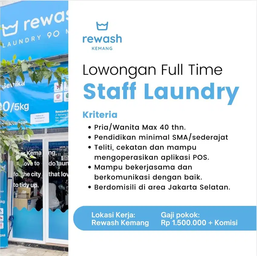 Lowongan Staff Laundry Full Time