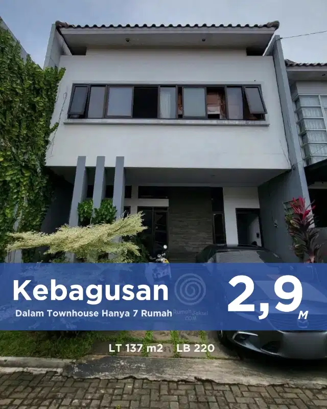 Rumah di Jual di Kebagusan, jakarta selatan 3 lantai.