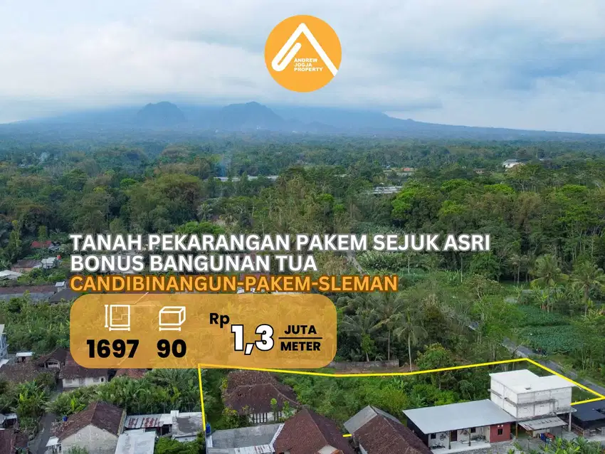 Jual Tanah Pekarangan Pakem Candibinangun View Indah Bonus Rumah Lawas