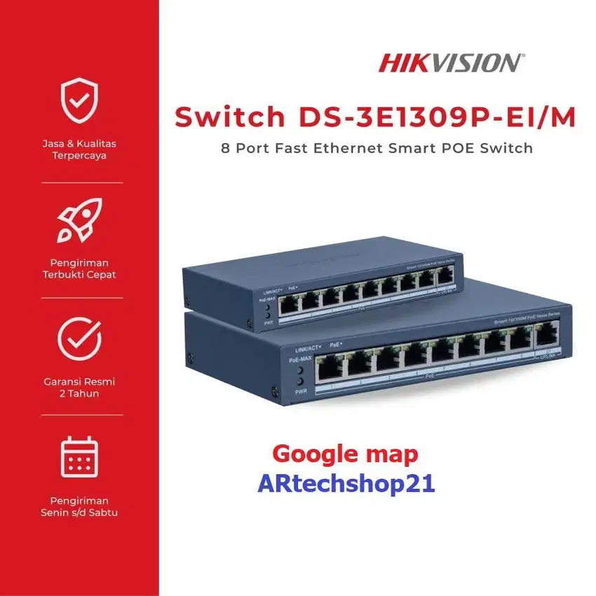SMART POE HIKVISION SWITCH 8 PORT 1 UPlink