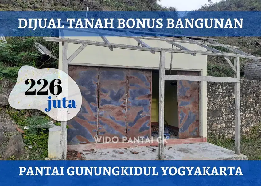 Dijual Tanah Pantai Bonus Bangunan di Pantai Gunungkidul Yogyakarta