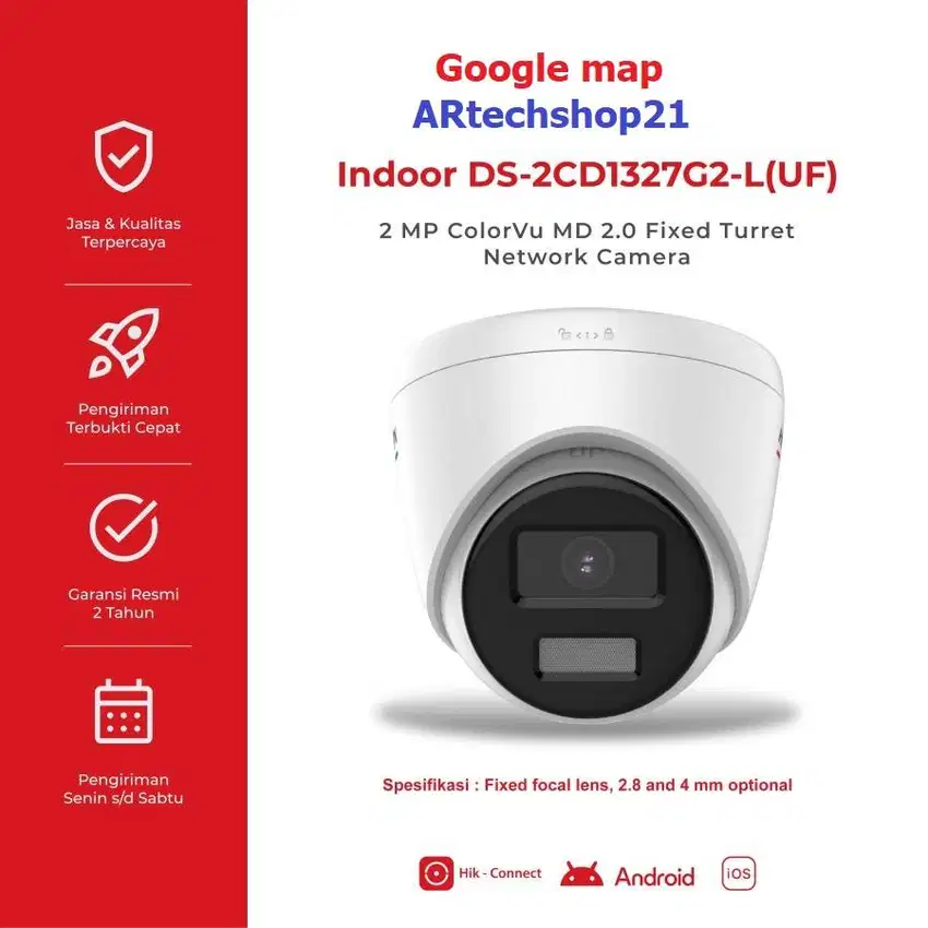 HIKVISION IP CAMERA 2MP COLORVU DS-2CD1327G2-LUF