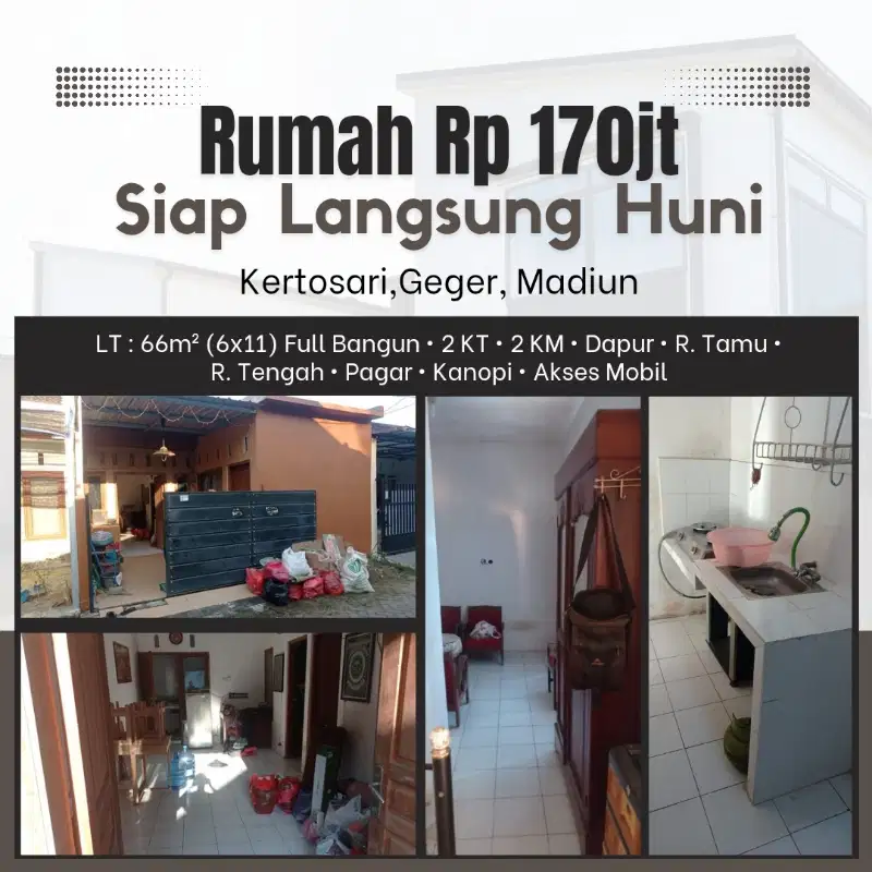 Rumah Murah Siap Huni di Kertosari Geger Madiun