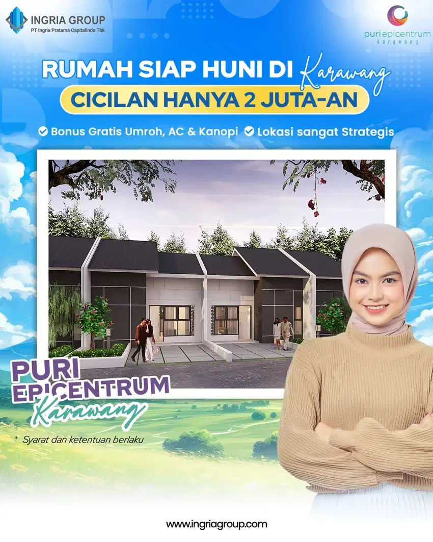 RUMAH SIAP HUNI DI KARAWANG HANYA DENGAN 300 JUTAAN LANGSUNG AKAD!