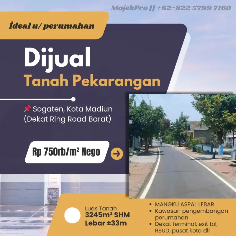 Tanah Pekarangan Dekat RingRoad Madiun