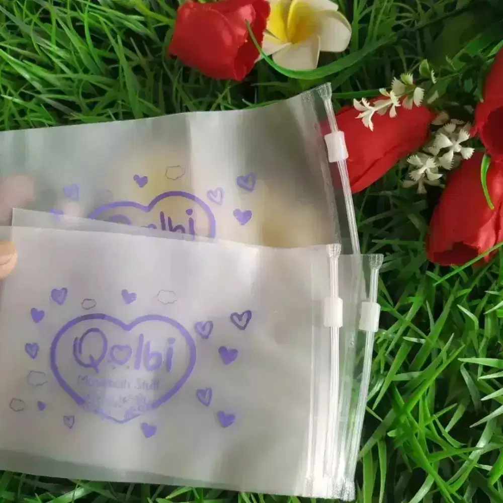 Sablon Plastik Zipper klip kresek opp hd plong label baju cetak Hantag