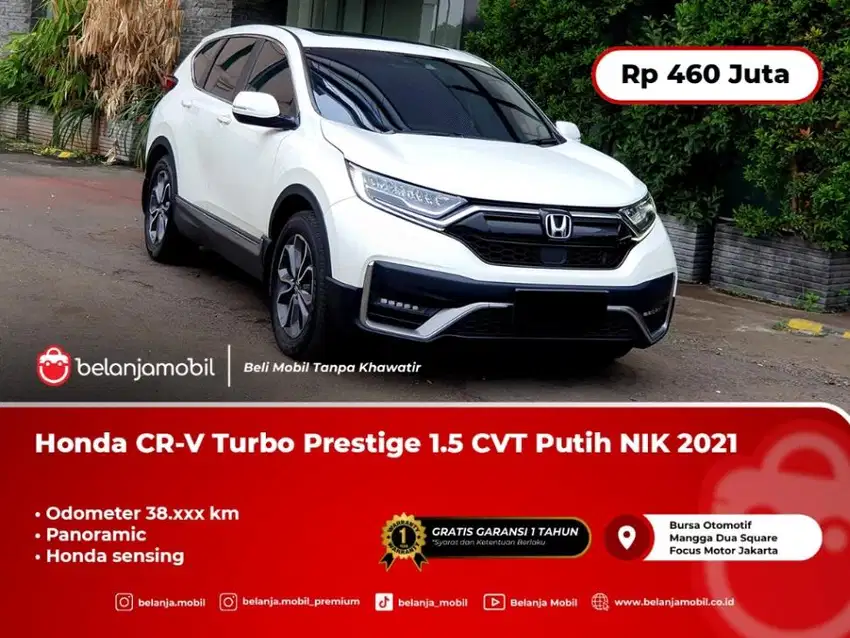 Honda CRV CR-V CR V Turbo Prestige 1.5 CVT Sensing Putih 2021/2022