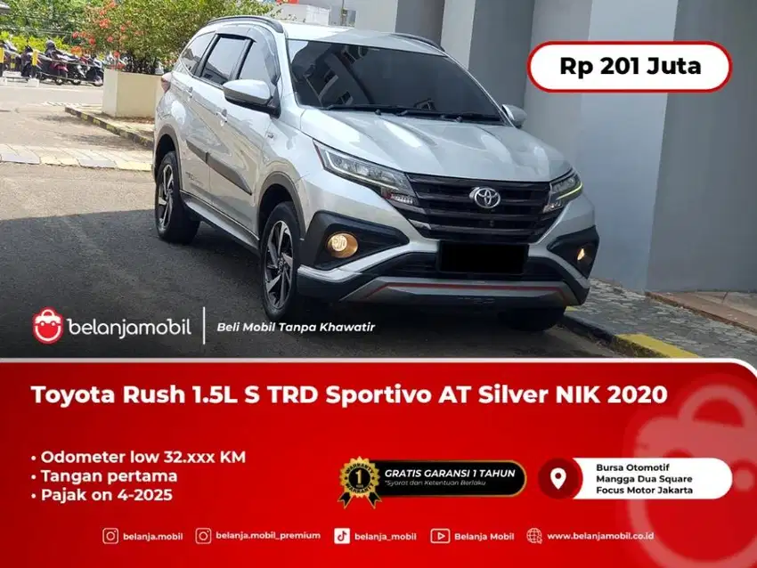 [ LOW KM ] Toyota Rush 1.5L S TRD Sportivo AT Silver 2020/2021