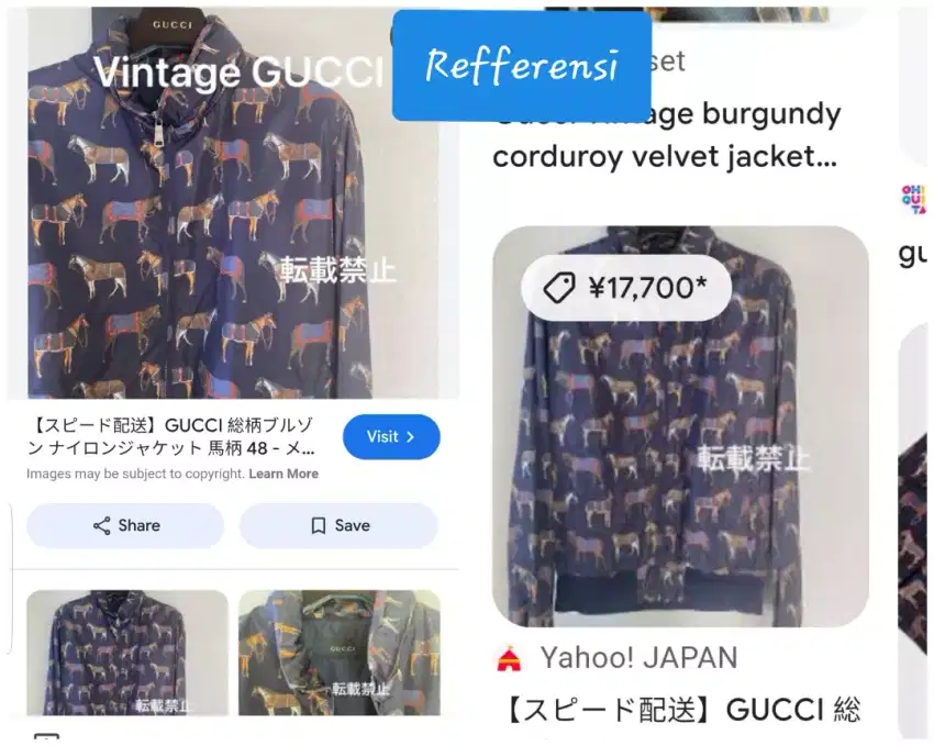 Auth gucci horses print wind breaker