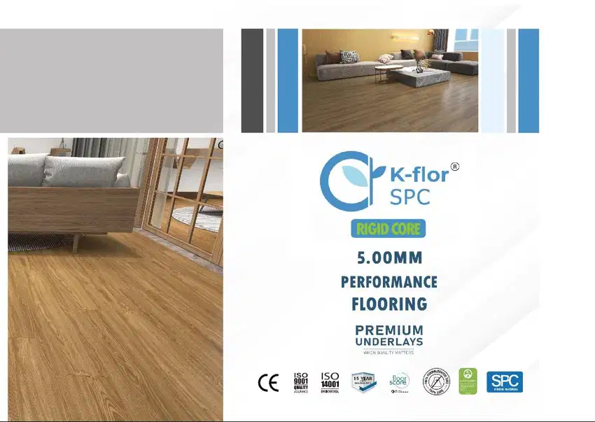 Lantai SPC K-FLOOR 5mm (Include IXPE) Motif Wood Click System 2,23m2
