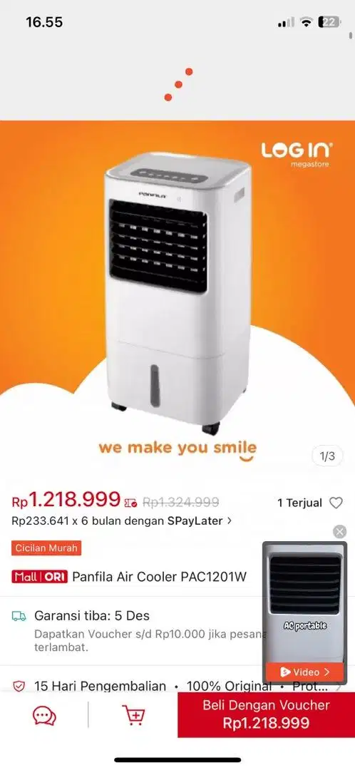 Jual Air Cooler baru 2 bulan