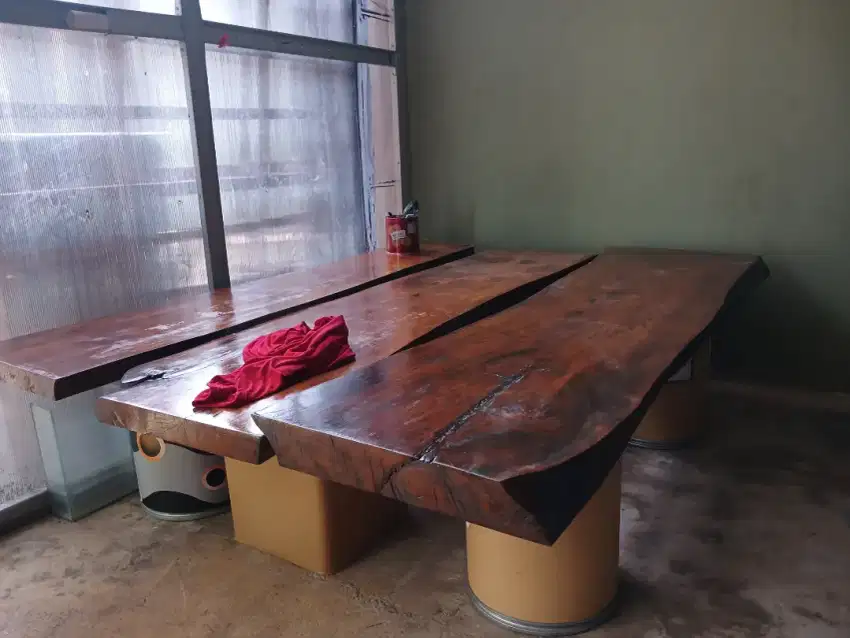 Papan meja kayu asem panjang tebal