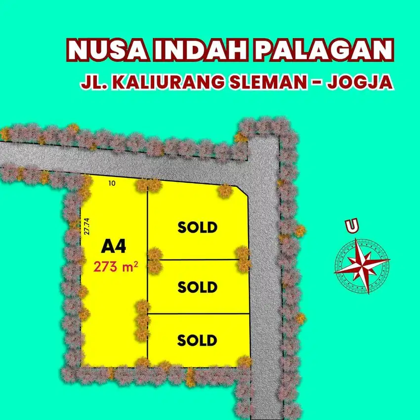 Dijual Tanah Dekat UII Yogyakarta, SHM Pekarangan