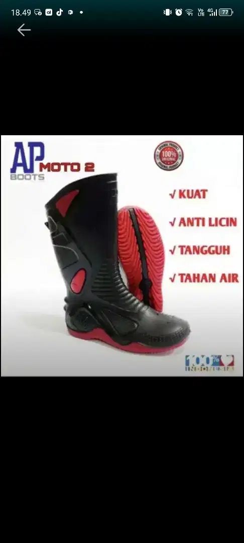 Sepatu Boot AP Moto 2 (size 42)