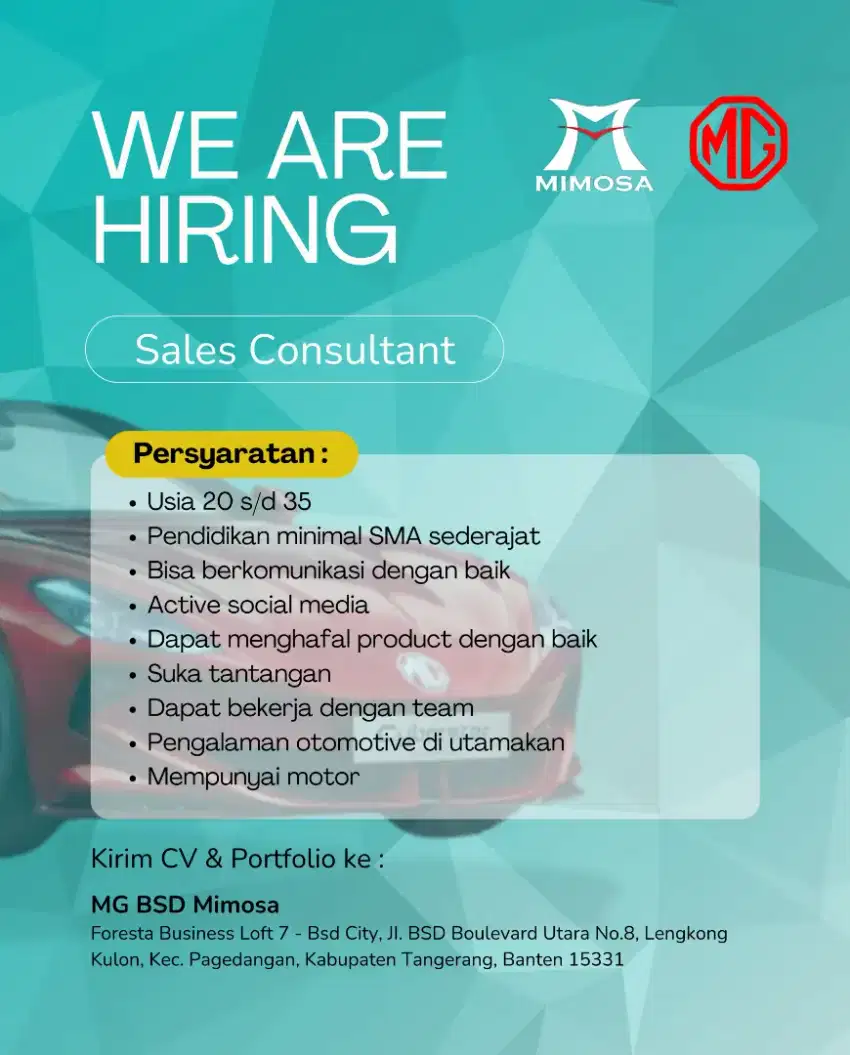 DI CARI SALES CONSULTANT OTOMOTIVE