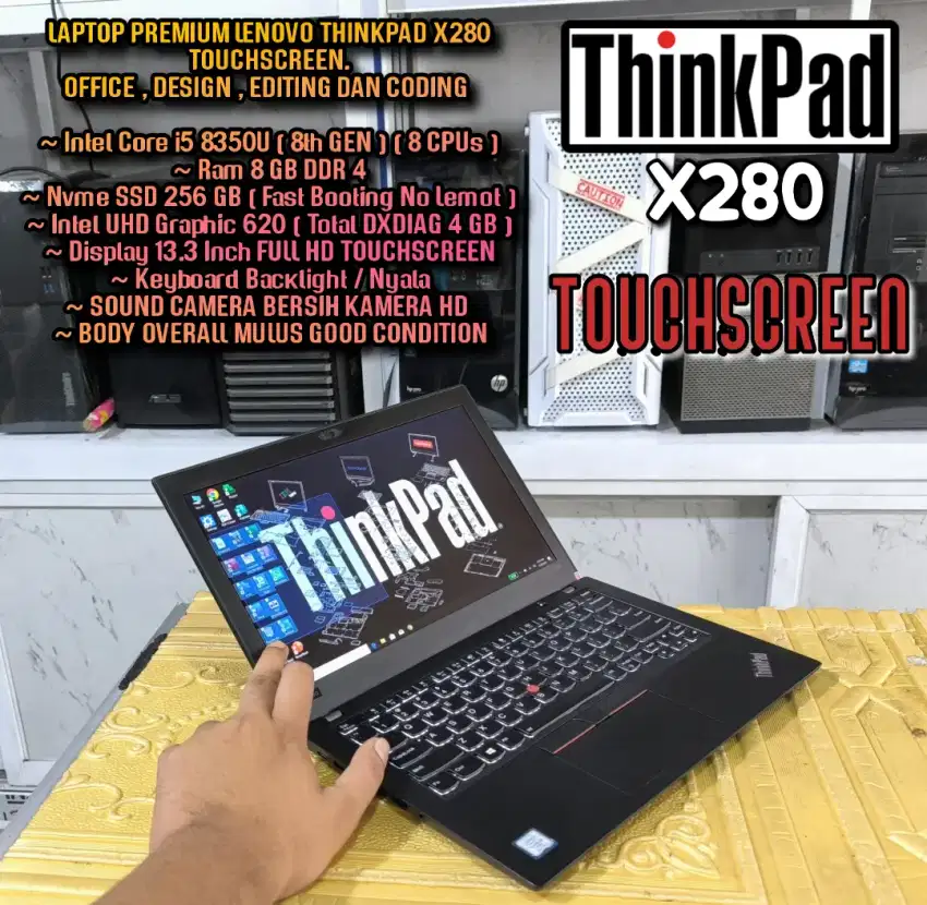 Lenovo Thinkpad TouchScreen Mulus Intel Core i5 8TH Laptop Design