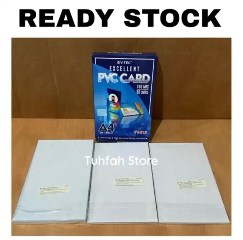 Kertas PVC Id Card VTEC Isi 50 Lembar Baru Kertas Plastik Plong ID