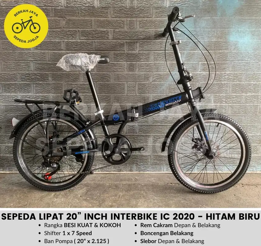 BARU Folding Bike Sepeda Lipat Anak Dewasa 20” inch Interbike Cakram