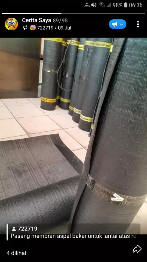 Anti bocor air hujan dari membran aspal murah, anti rembes, garansi