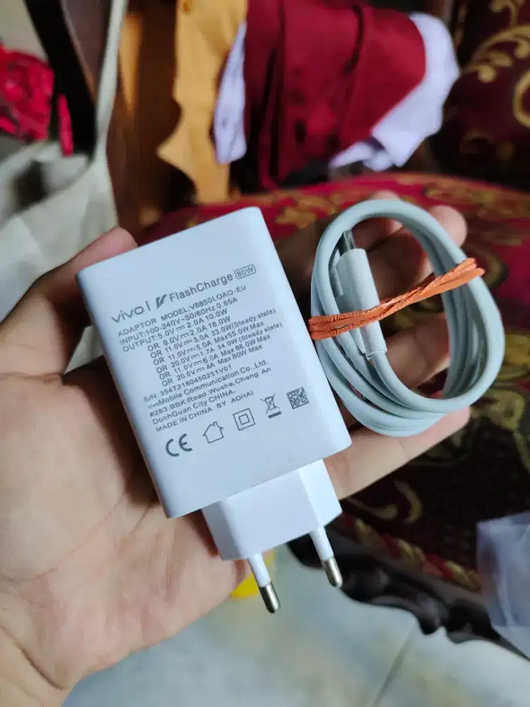 Charger ori cabutan bawaan VIVO IQOO Z9 5G type C 80 watt