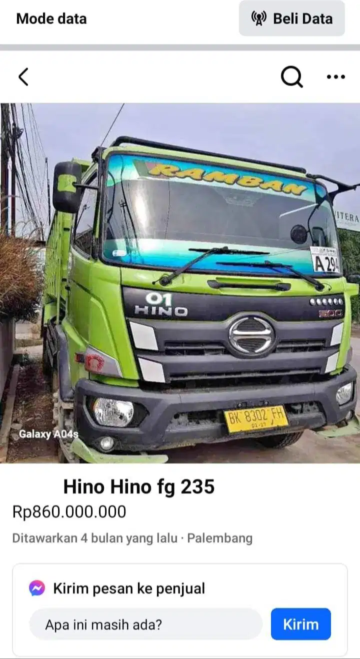 Hino fg 235 jj tahun 2021