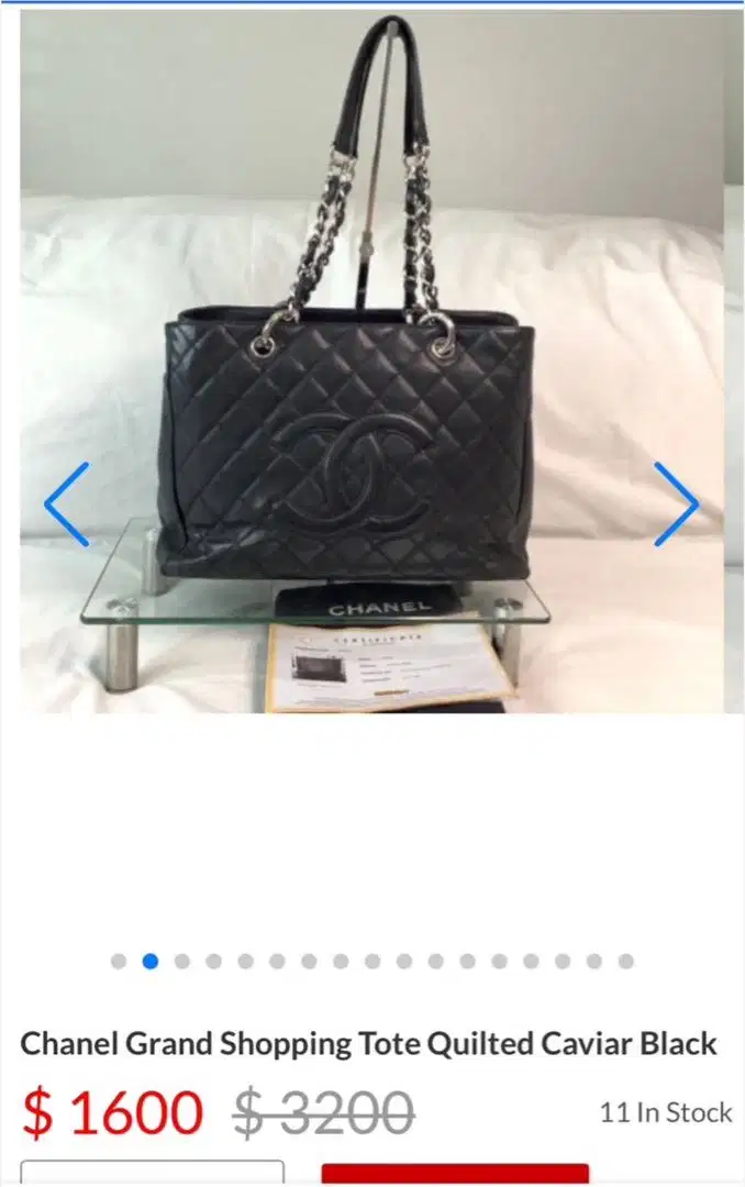 Chanel GTS Quilted caviar black