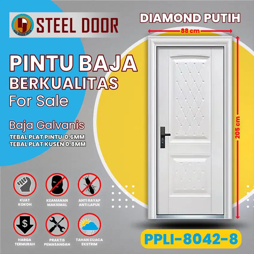 Panpan - Pintu Baja Single 88x205Cm Cocok untuk Pintu Utama dan kamar