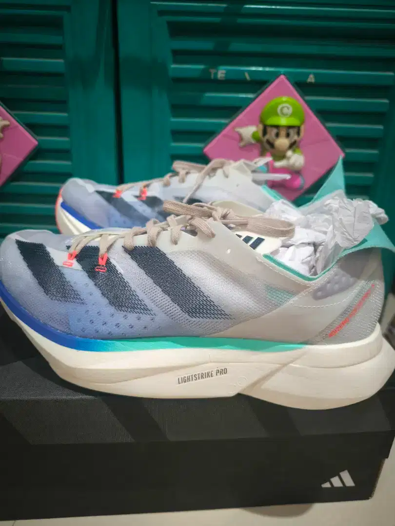 Sepatu Lari Adizero Adidas Pro 3 White Multicolor Original