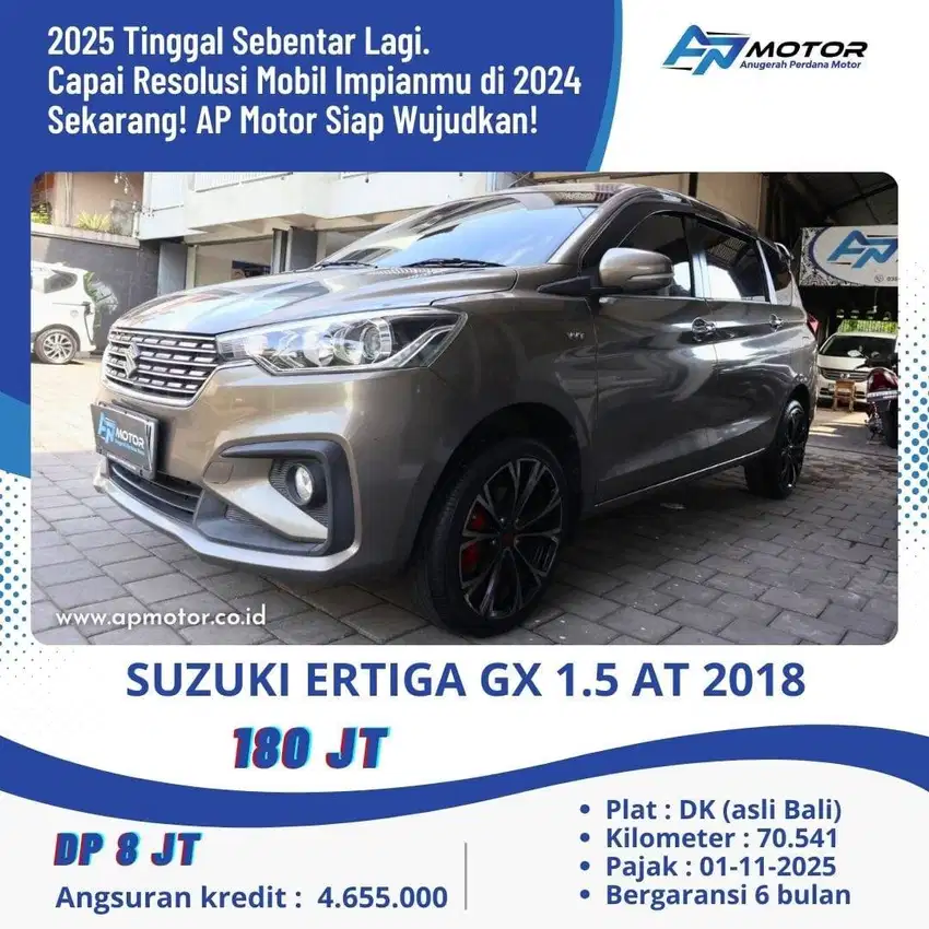 DP 8 JT!! Ertiga GX 1.5 AT 2018 AsBali