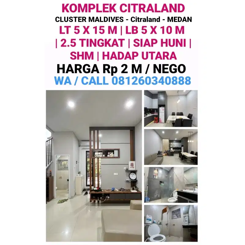 DI JUAL 1 UNIT VILLA SIAP HUNI DI KOMPLEK CITRALAND