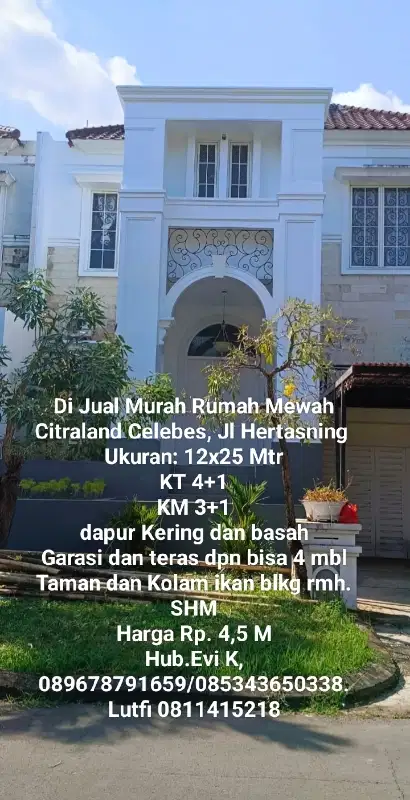 Di Jual Murah Rumah Mewah di Tosca Tree, Citraland Celebes