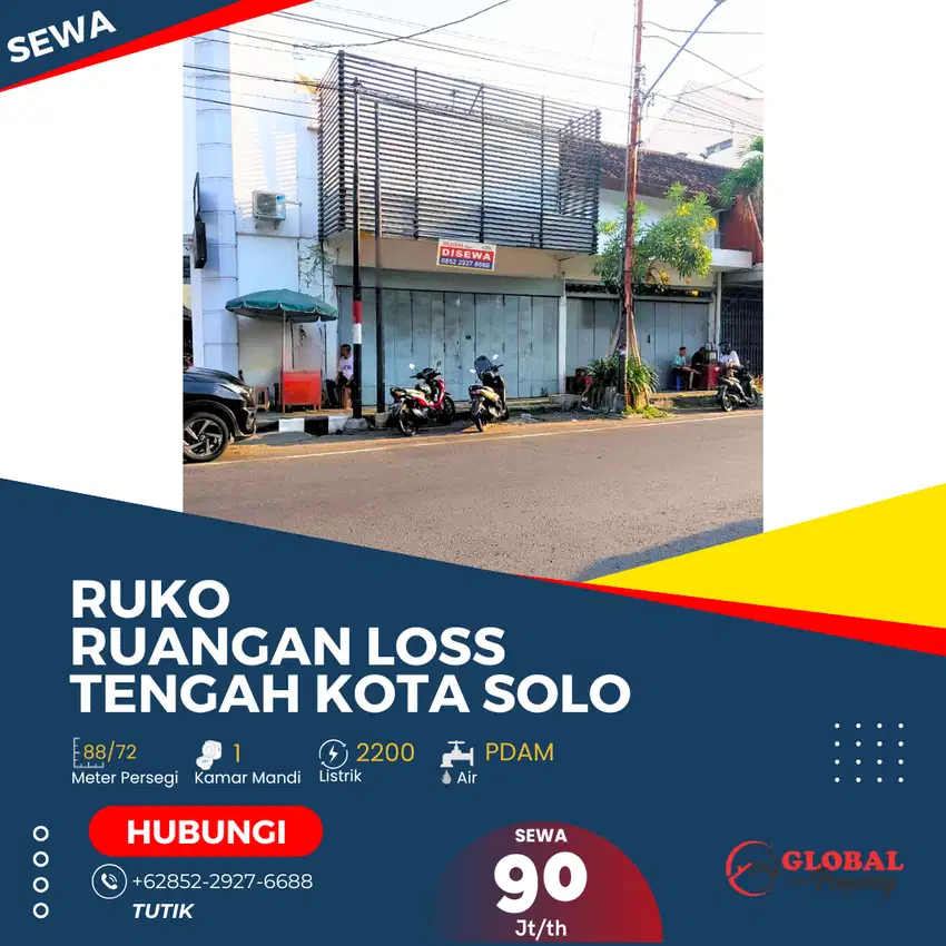 Ruko Ruangan Loss Tengah Kota Solo