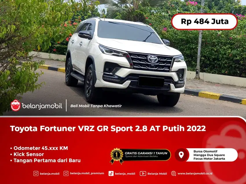 [KICK SENSOR] Toyota Fortuner VRZ GR Sport 2.8 AT Putih NIK 2022/2023