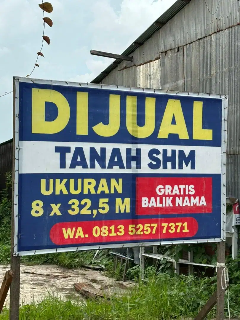 JUAL TANAH SHM UK 8x32,5M