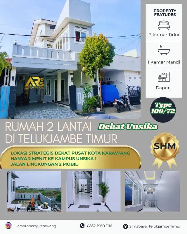 Dijual Cepat Rumah 2 Lantai Full Renove Free Biaya Notaris di Karawang