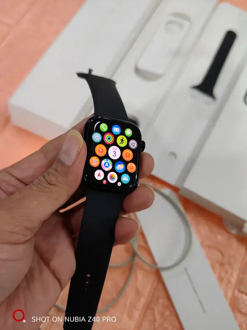 Apple Watch Series 7 45mm Fullset Original Mulus Bekas Pemakaian