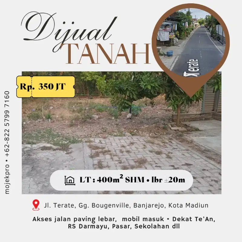 TANAH PEKARANGAN JL. TERATE BANJAREJO MADİUN