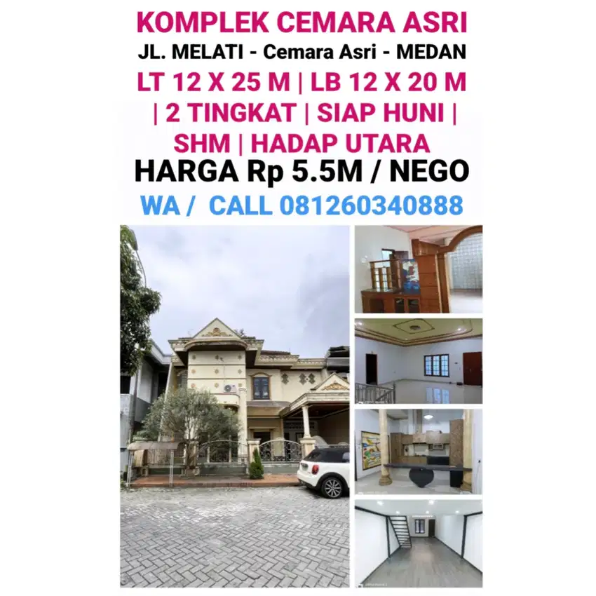 DI JUAL 1 UNIT VILLA SIAP HUNI DI KOMPLEK CEMARA ASRI