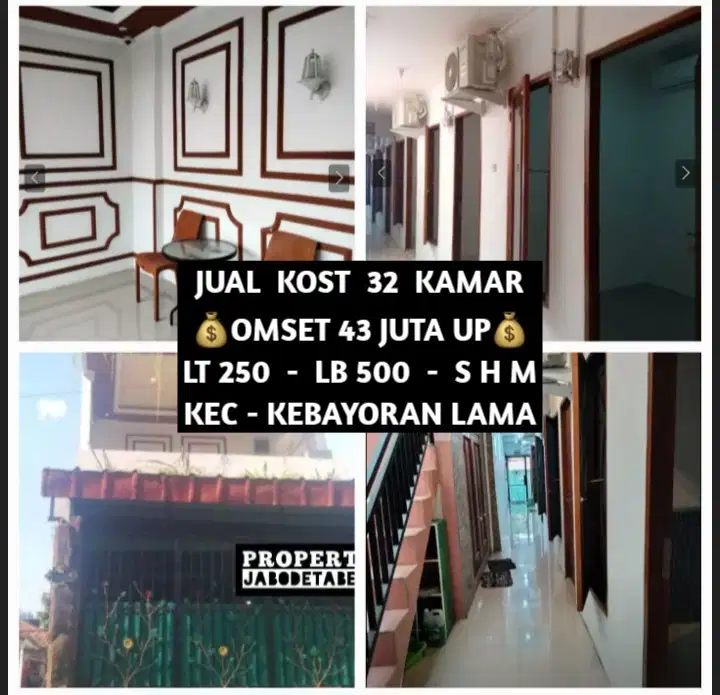 JUAL KOS KOST KOSAN 32 KAMAR DI KEBAYORAN LAMA JAKARTA SELATAN