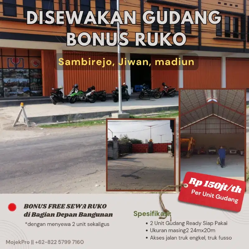 DİSEWAKAN Gudang Siap Pakai BONUS RUKO