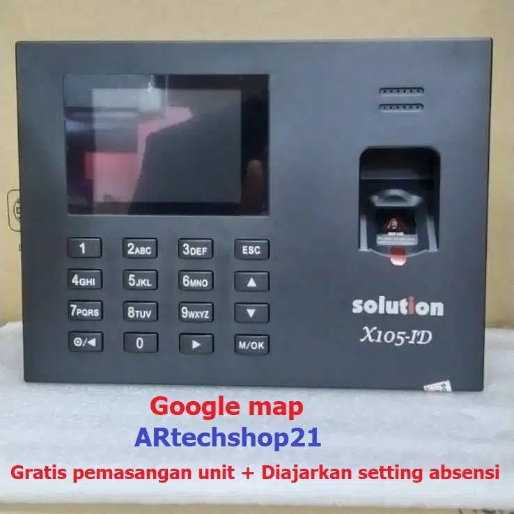 MESIN ABSENSI FINGERPRINT SOLUTION X105 ID FREE PASANG