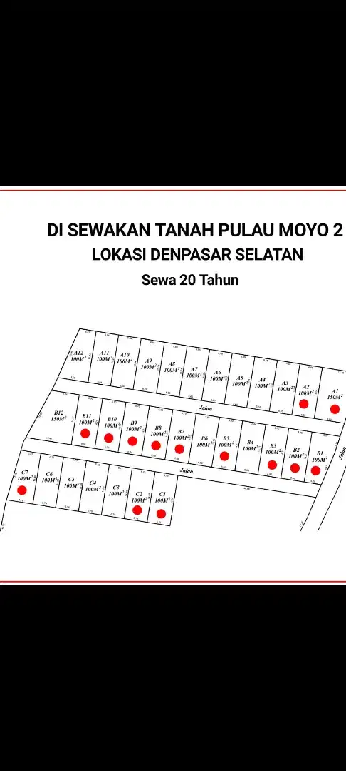 Disewakan tanah di jalan pulau Moyo 2 pedungan.denpasar selatan