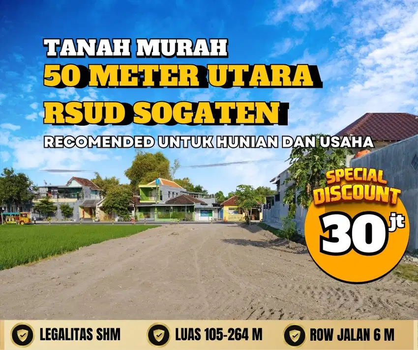 JUAL TANAH MURAH MADIUN DEKAT RSUD SOGATEN KOTA MADIUN