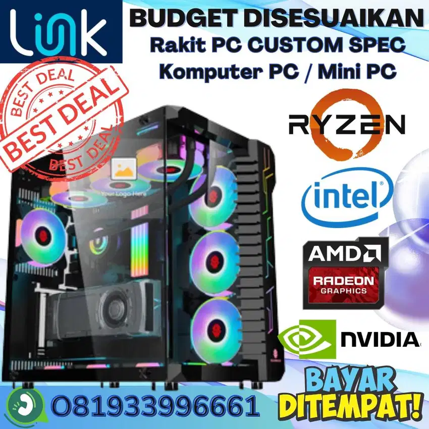 Custom PC Gaming Design Mini BUDGET SPEC DISESUAIKAN intel  AMD ryzen