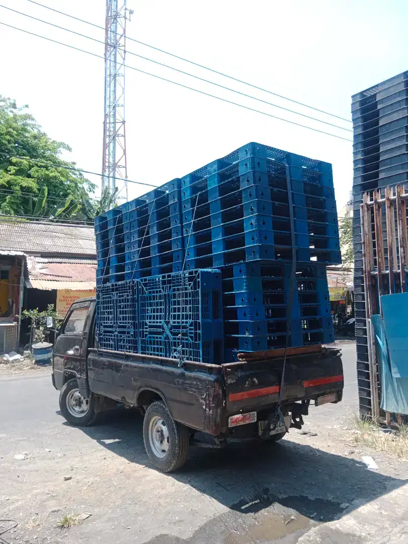 Distributor pallet plastik second ready palet plastik baru bagus kuat