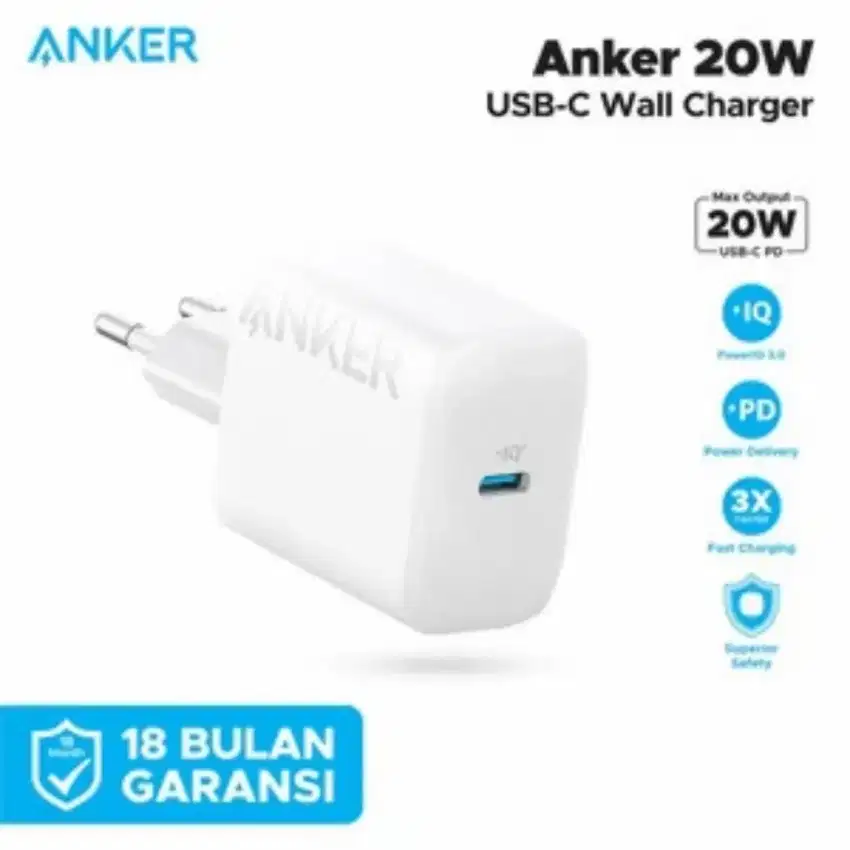 Anker Powerport Adapter Charger USBC 20W iPhone Android Fast Charging